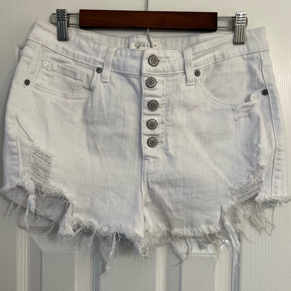 Eunina white denim shorts